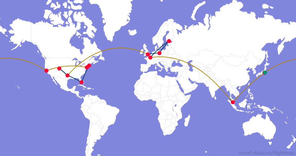 AONE3-JP1 Oneworld AONE3 Round The World Ticket