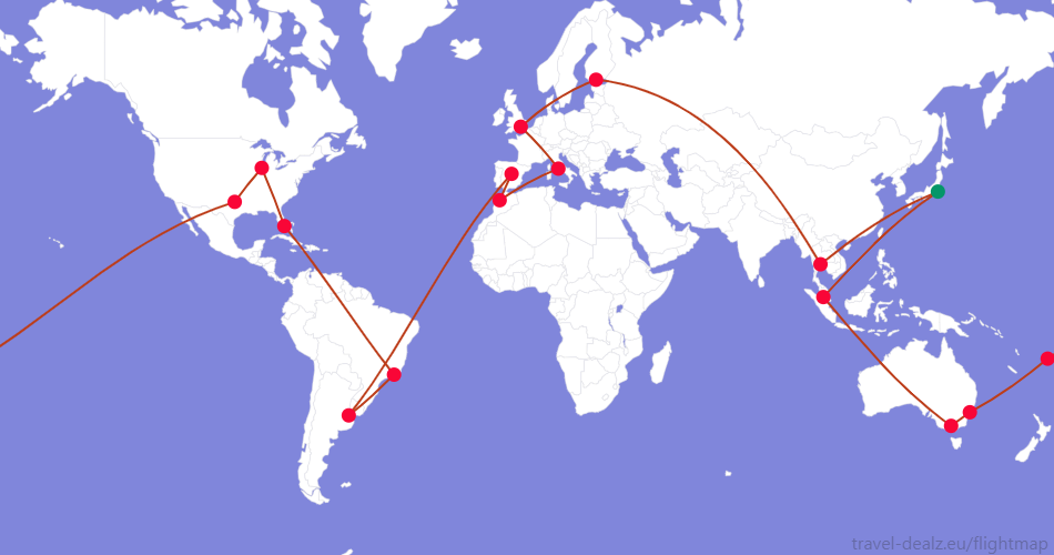 LONE5-JP1 Oneworld LONE5 Round The World Ticket