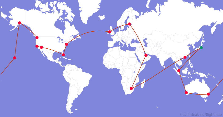 LONE5-JP2 Oneworld LONE5 Round The World Ticket
